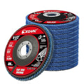 EZARC 10 Pack Flap Discs 80 Grit, 4 1/2" x 7/8" Zirconia Flap Sanding Disc for Angle Grinder, Flat Type 27 Abrasive Grinding Wheel Finishing for Wood & Stainless Steel, Sheet Metal