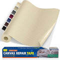 Self-Adhesive Canvas Repair Tape, 16" x 79" Waterproof Canvas Repair Patch, Fabric Patch Repairs Kit for Furniture, Tents, Sunbrellas, Boat Covers Awnings, Couches, Clothes, Bags Light Beige