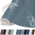 Fabric Repair Patches, Linen Self-Adhesive Fabric Repair Tape, Strong Sticky Linen Patch for Sofas, Tote Bags, Clothing, Car Seats, Furniture（Blue Gray, 3.5X79 inch）