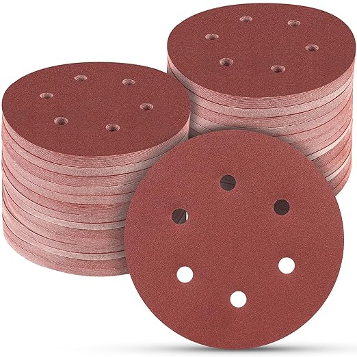 100 PCS 6 Inch Sanding Discs 240 Grit Hook and Loop Sandpaper, Round Orbital Sand Paper Discs for Sander