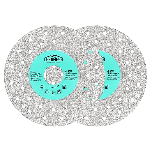 Rock Slab Grinding Disc - 4.5 inch Glass Cutter Disc (2pcs), Granite Cutting Blade, Diamond Grinder Wheel for Rock Slab, Stone, Tile, Marble, Granite, Glass Diamond Saw Blades