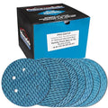 Premium 6" Rhombus Diamond Shape Blue Sanding Discs, 6-Hole, 70 Disc Variety Pack, Grits 60, 80, 120, 150, 180, 220, 320, 400 - Hook & Loop Sandpaper, Random Orbital Sanders, Metal Wood