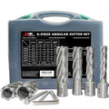 S&F STEAD & FAST Annular Cutter Set 6 Pcs, Depth of Cut 2”, Cutting Diameter 7/16 to 1-1/16 Inch, Weldon Shank 3/4”, HSS Mag Drill Bits Kit for Magnetic Drill Press with Pilot Pin x 2
