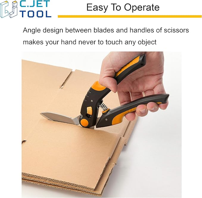 10" Heavy Duty Scissors, Carpet Cutter, Industrial Scissors, Multipurpose, Scissors for Carpet, Cardboard, Leather, Pruning, Gardening, Professional Soft Grip Stainless Steel (Orange)