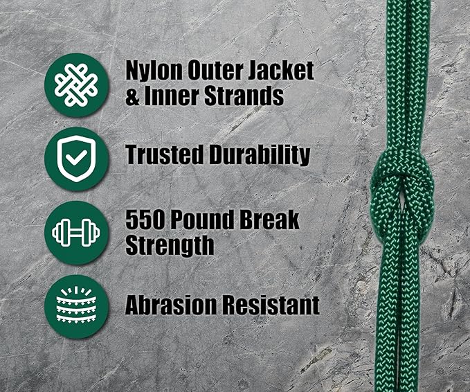 BORED? PARACORD! 550 lb Paracord - Ideal for Crafting, Camping, DIY Projects, Active & Military Outdoors - Strong Survival Rope - Tactical Parachute Cord Type III - Kelly Green 250 Feet