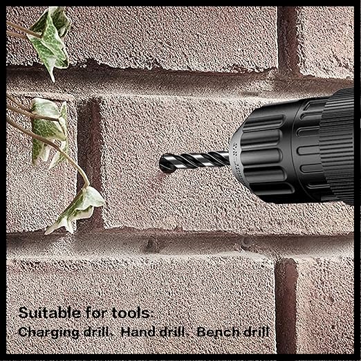 10-Piece 5/32" Masonry Drill Bits for Tile Glass Ceramic Wall Brick Stone Soft-Metal Wood, 1/4 Inch Concrete Drill Bits Cement Drill Bit Set, 3-Flat Shank, YG8 Carbide Tungsten Steel Alloy Tip 4mm
