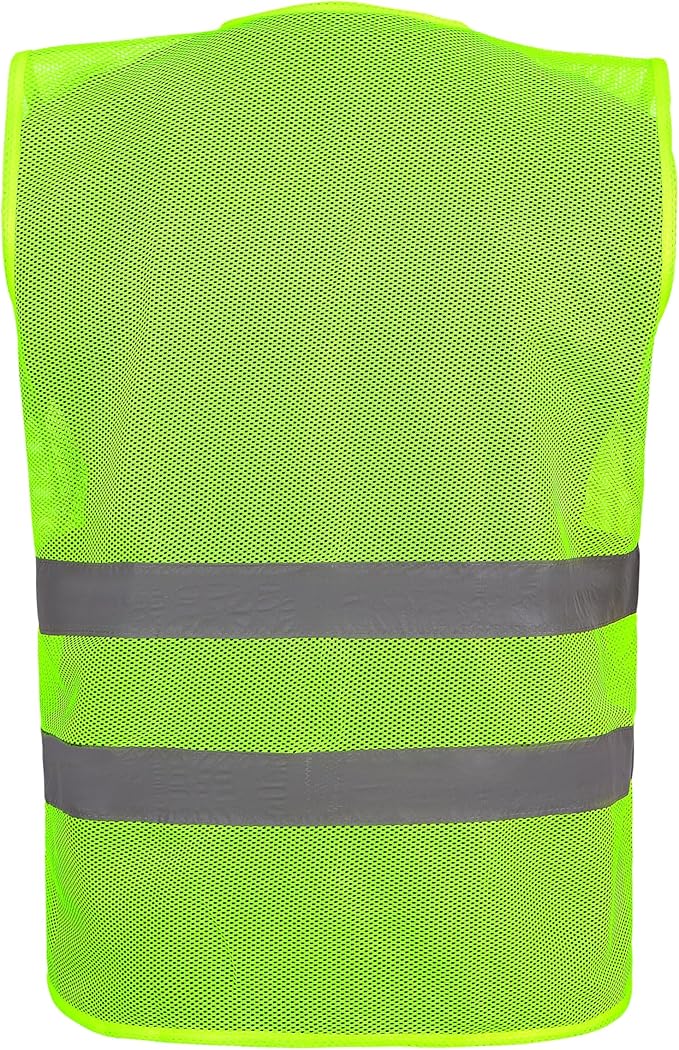 Safety Vest - 10 Pack and 15 Pack - High Visibility Vest for Everyday Use, Lightweight, Comfortable and Breathable
