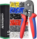 Ferrule Crimping Tool Kit, CNAODUN for AWG 23-7 with 1900PCS Wire Ferrules Terminals Self-Adjustable Ratchet Wire Ferrule Crimper
