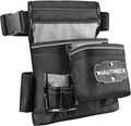 HAUTMEC Heavy Duty Framing Tool Belt Electrician Tools Pouch Organizer Work Belts For Men, 12-Pocket 1680D Tool Bag with Waist Strap Hammer Holder and 360°Reflective Strips, Black