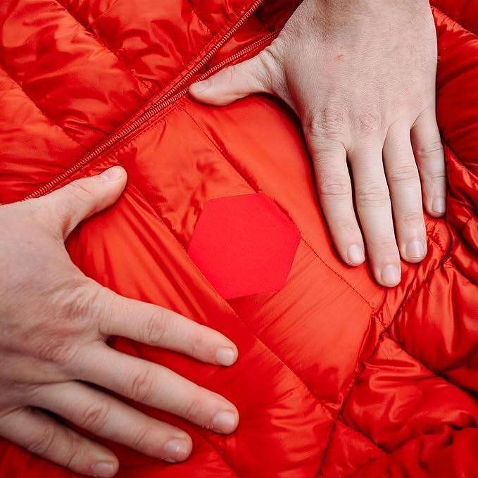 GEAR AID Tenacious Tape Hex 2.5” and 1.5” Repair Patches, Peel-and-Stick to Fix Holes and Burns in Down Jackets, Rain Gear, Tents, Tarps and More