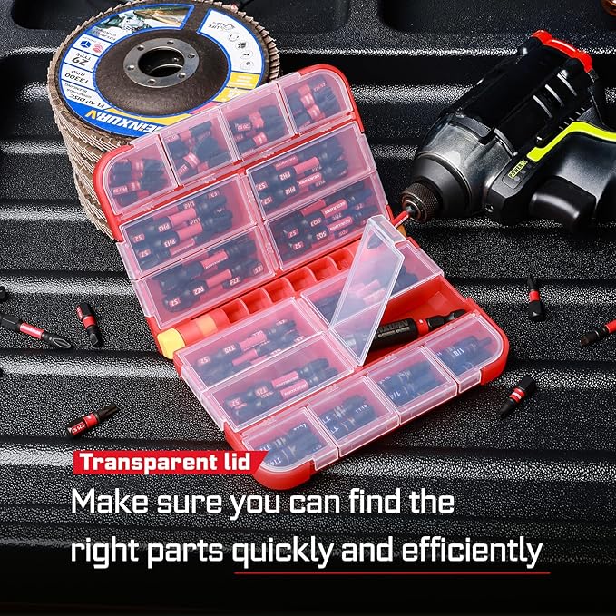 76 pieces Impact Screwdriver Bits Set, Magnetic S2 Steel Multi Insert Power Bits Tips with Impact Bit Holder with Storage Box（PH/TORX/SQ/PZ/HEX/SL）