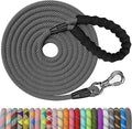 NTR Heavy Duty Dog Leash,15FT Long Rope Leash for Dog Training with Swivel Lockable Hook,Reflective Threads and Comfortable Handle,Dog Lead for Walking,Hunting,Camping for Medium and Large Dog, Black