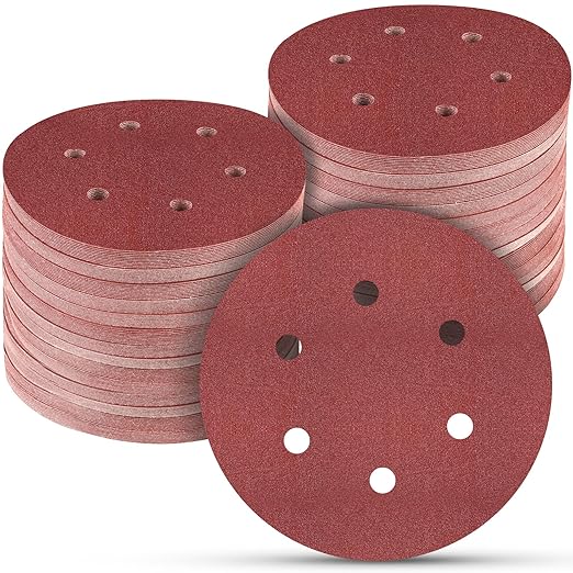 100 PCS 6 Inch Sanding Discs 220 Grit Hook and Loop Sandpaper, Round Orbital Sand Paper Discs for Sander