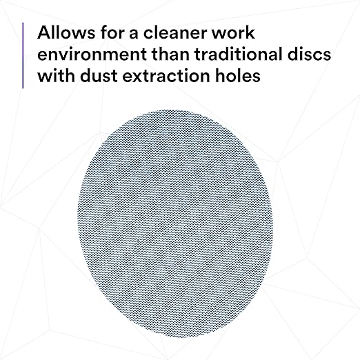 3M Xtract Net Disc 310W, 150+, 5 in, Die 500X, Pack of 50 Hook and Loop Sanding Discs, Virtually Dust-Free, Value Option for Metal, Wood, Composites, Stock Removal, and Fine Finishing