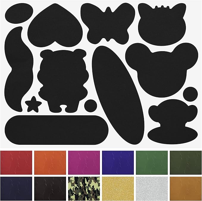 Azobur Nylon Repair Patches Self Adhesive Vinyl Outdoor Camping Gear Repair Kit,Waterproof Fabric Repair Patches for Down Jacket, Tent, Sleeping Bag (13 Pieces）