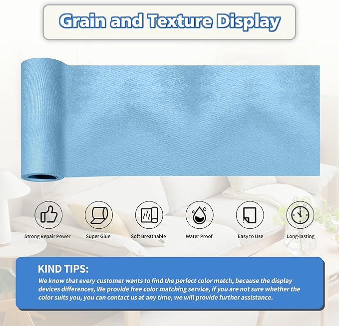 KING MOUNTAIN Canvas Repair Tape,Outdoor Gear Patch, 4×63 Inches,Waterproof,Self-Adhesive for Repairing Boat Covers,Sun Shades,Sofas,Tents,Lounge Chairs,Awnings (Blue)