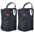 Lusso Gear Spill-Proof Car Trash Can (2.5 Gal, 2 Pack) - Easy to Clean Hanging Garbage Bin - Leak-Proof Lid, Removable Liner, Waterproof - Keeps Truck, SUV, Car, Minivan Clean & Odor Free (Black)