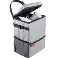 Lusso Gear Spill-Proof Car Trash Can (3.5 Gallon) - Easy to Clean Hanging Garbage Bin - Leak-Proof Lid, Removable Liner, Waterproof - Keeps Truck, SUV, Car, Minivan Clean & Odor Free (Gray)