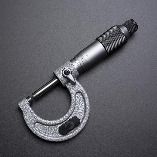 Clockwise Tools MMTR-01 Premium Outside Micrometer with Carbide Tip 0-1" Measuring Range 0.0001" Graduation Precision Machinist Tool