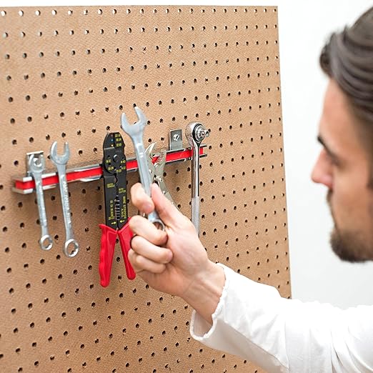 Master Magnetics 13" Magnetic Bar Tool Organizer - Easy to Install Magnet Storage Holder for House, Garage, Shed, or Job Site - Nickel Plate Finish
