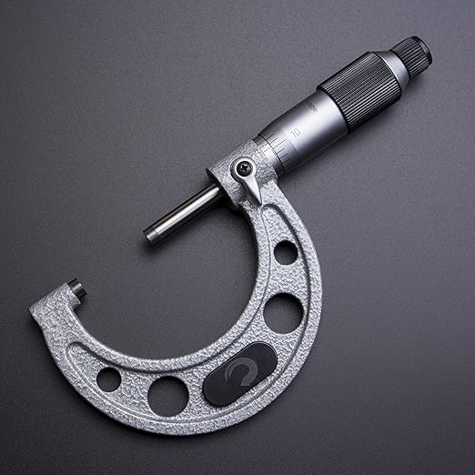 Clockwise Tools MMTR-02 Premium Outside Micrometer with Carbide Tip 1-2" Measuring Range 0.0001" Graduation Precision Machinist Tool
