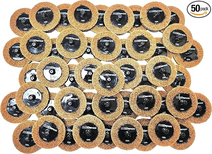 DENCO DISTRIBUTING, INC. Denco Surface Prep Conditioning Disc - Coarse - Brown - 2 Inch and 3 Inch - Pack of 50 - Abrasive Quick Change Disc Twist to Lock Superior Life (2 Inch)