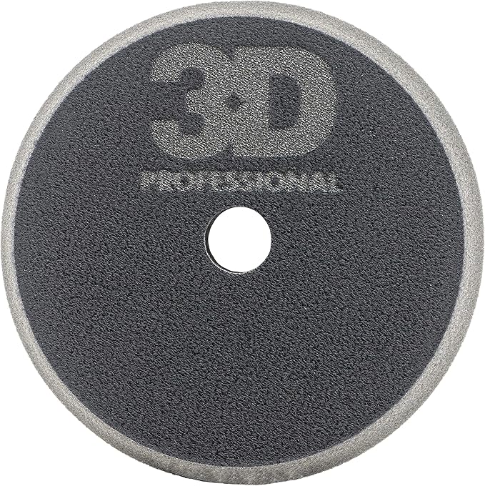 3D 5.5” Black Foam Cutting Pad – Heavy Cutting Buffing Pad for Paint Correction | Removes Swirls, Scratches & Oxidation | Rotary & DA Safe | USA Made